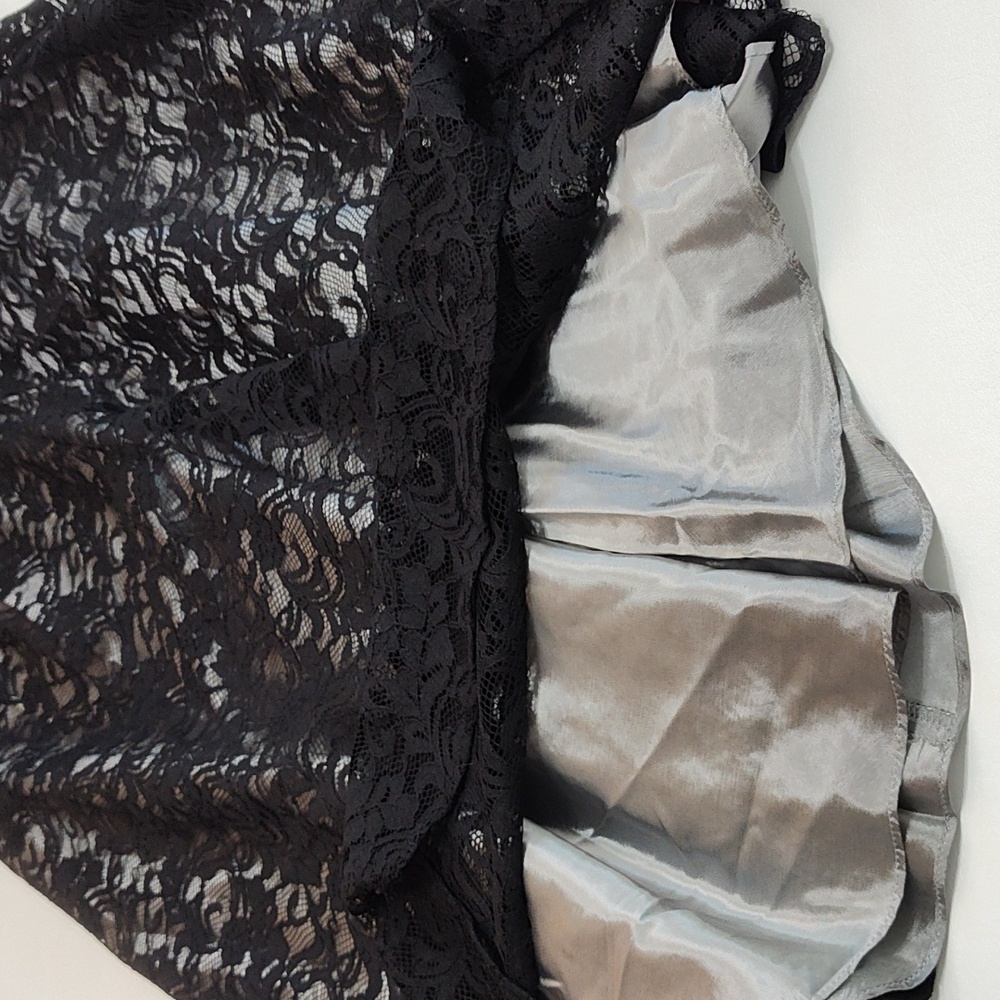 Coldwater Creek Maxi Skirt Size M Whimsigoth Goth Formal Black Lace Halloween - Picture 8 of 12